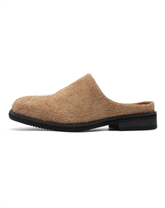 Закрытые тапочки мужские с длинным ворсом верблюжьей шерсти, цвет Long Hair Camel Ignition