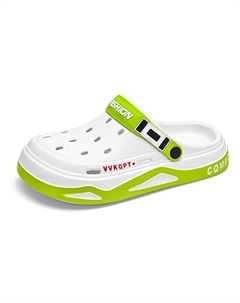 Клоги мужские бело-зеленые, цвет White Green Tonybear