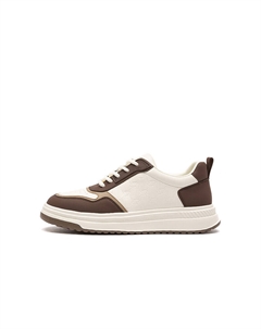 Износостойкие противоскользящие скейтерские кеды мужские бело-коричневые, цвет White/Brown Color Red dragonfly