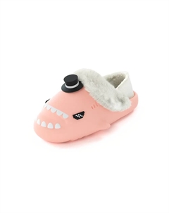 Акула зимние акулики зимние мягкие джинсовые тапочки с закрытым носком на каблуке унисекс розовые, цвет Pink Helloslippers