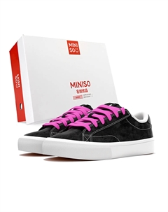 Низкие скейтерские кроссовки унисекс черно-фиолетовые, цвет Black Purple Miniso