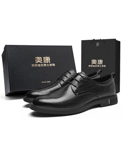 Мужские туфли черные дерби, цвет Black (Standard Leather Shoe Size) Aokang