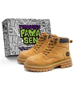 Женские короткие ботинки Мартин с подкладкой из желтого флиса в коробке, цвет Yellow Fleece-Lined (Women's) Pamasen