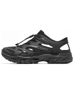 Дышащие противоскользящие и износостойкие речные треккинговые туфли мужские черные, цвет Black Camel