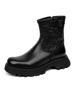 Кожаные мужские ботинки на платформе с внутренней отделкой из кожи, увеличивающие рост на 5 см, черные, цвет Black Palmpolo