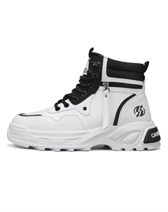 Мужские кэжуал кеды высокие бело-черные, цвет Black Cahhrrn