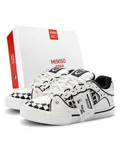 Низкие скейтерские кроссовки унисекс классические черно-белые, цвет Classic Black White Miniso