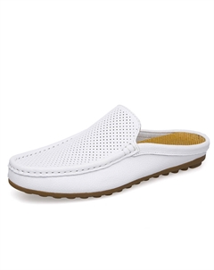 Устойчивые к запаху износостойкие нескользящие закрытые тапочки для мужчин белые, цвет White Kung fu partners