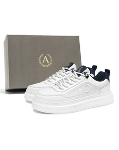 Данк серии противоскользящие износостойкие легкие дышащие увеличивающие рост низкие скейтборд кроссовки мужские бело-синие, цвет White Blue[Standard Sports Shoe Size] Aokang