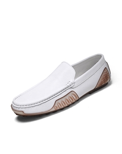 Мокасины мужские белые, цвет White Kupe