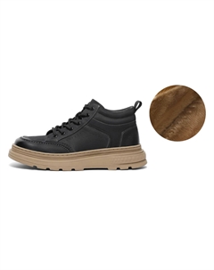 Ботинки мужские черные/желтые/коричневые, желто-коричневые на флисовой подкладке Belle