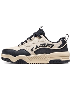 Скользоустойчивые и дышащие мужские скейтерские кеды низкие - черный светло-бежевый белый, цвет Black Light Beige White Camel