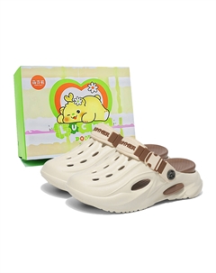 Клоги унисекс бежево-коричневые {коробка}, цвет Beige Brown { Box } Budding bear