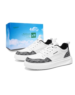 Низкие скейтерские кроссовки мужские черно-белые, цвет Black White Mulinsen