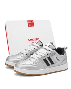 Низкие скейтерские кроссовки унисекс серебристые, цвет Silver Miniso