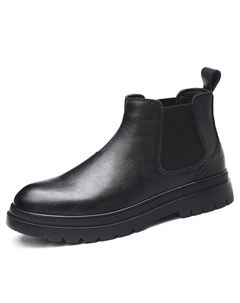 Мужские короткие челси ботинки черные [с флисовой подкладкой], цвет Black Fleece-Lined Kachilang