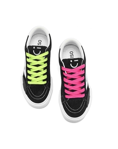Низкие скейтерские кроссовки унисекс черно-фиолетово-зеленые с разноцветным принтом в виде пламени, цвет Black Purple Green Mismatched Flame Miniso