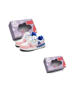 Износостойкие и легкие низкие скейтерские кроссовки унисекс в коробке бело-розово-голубые, цвет White Pink Blue 7 sevfun