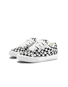 Низкие скейтерские кроссовки унисекс в черно-белую клетку, цвет Plaid Black White Miniso