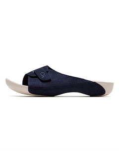 Массажные тапочки слайдеры с амортизацией и прошивкой из EVA резины унисекс тёмно-синие, цвет Dark Blue Rebecca lim's