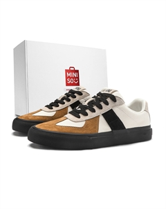 Низкие скейтерские кроссовки унисекс черные белые бежевые коричневые, цвет Black White Beige Brown Miniso