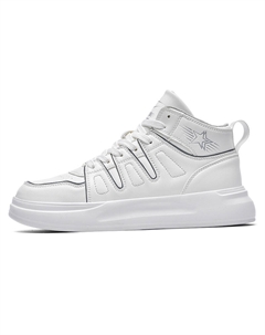 Высокие скейтерские кроссовки мужские White с амортизацией, увеличенной высотой, легкие и противоскользящие Binary