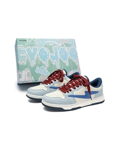 Мужские и женские легкие лоу-топ скейтерские кеды Lightning Storm в белом цвете, цвет White Cvojoo