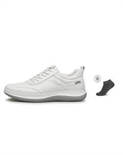 Мужские повседневные кеды низкие черно-белые белые с носками, цвет White (Subscribe to The Store and Take A Screenshot, Comes with Socks) Zro