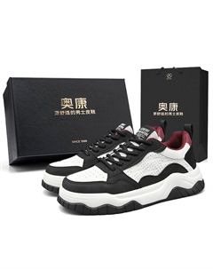 Кроссовки Air Force One Series Low Top для скейтбординга мужские - бело-черные + носки премиум-класса 1 пара, цвет White Black+Premium Socks 1 Pack Aokang