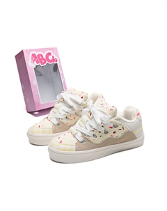 Бело-желтые унисекс скейтерские кроссовки с противоскользящей подошвой и устойчивостью к истиранию, низкие, в комплекте с коробкой, цвет White Yellow Abcio