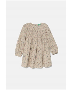 Детское хлопковое платье, бежевый United colors of benetton