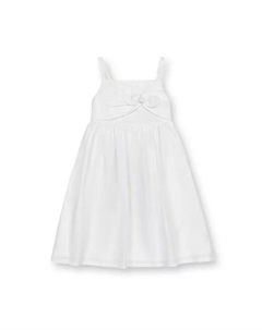 Сарафан без рукавов с бантом на лифе из льна Big Girls, белый Hope & henry