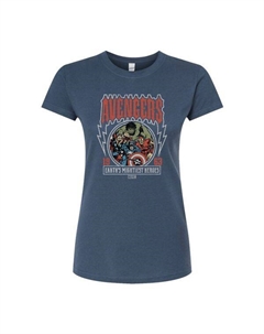 Детская футболка The Avengers в винтажном стиле с принтом группы, цвет indigo Marvel