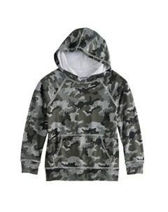Детская адаптивная толстовка с капюшоном для мальчиков 4-12 лет, цвет gray line camo Jumping beans