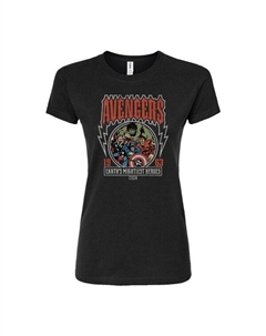 Детская футболка The Avengers в винтажном стиле с принтом группы, черный Marvel