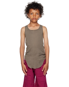 Детская серая базовая майка в рубчик Rick owens