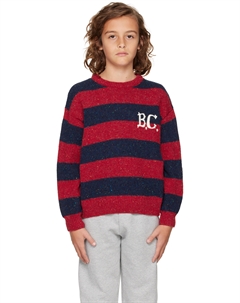 Свитер в полоску в винтажном стиле «BC» для детей и темно-синих Bobo choses
