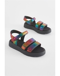 Босоножки на толстой танкетке, серебряный Next