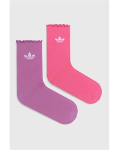 Детские носки Semi-Sheer Ruffle Crew Socks 2 Pairs, розовый Adidas originals