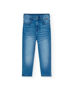 Джинсы для малыша с резинкой на поясе и шлёвками, синий Boboli