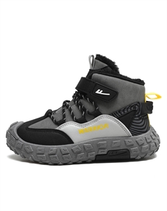 Воин Детские повседневные ботинки с противоударной амортизацией, устойчивые к истиранию и теплосберегающие, черно-розово-красные Warrior