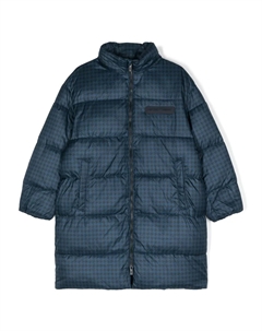 Стеганая куртка в ломаную клетку, синий Emporio armani kids