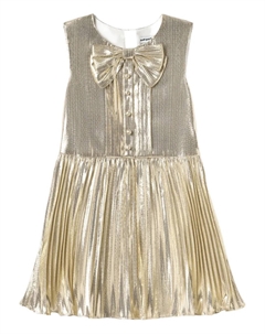 Платье без рукавов с бантом, золотой Self-portrait kids