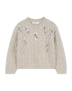 Свитер с пайетками, нейтральный Billieblush