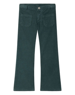 Вельветовые брюки с накладным карманом, зеленый Bonpoint