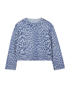 Свитер с леопардовым принтом, синий Zadig & voltaire kids