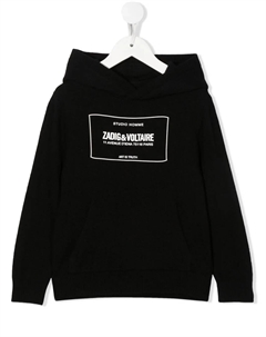 Худи с логотипом, черный Zadig & voltaire kids