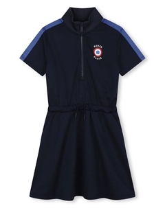 Платье с кулиской и логотипом, синий Kenzo kids