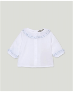Детская базовая рубашка с длинным рукавом и кружевной отделкой, белый Coconut el corte inglés