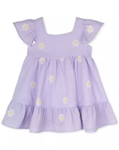 Платье для девочек с вышитыми ромашками, фиолетовый Rare editions